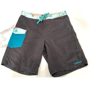 Patagonia Mens Board Shorts Swim Trunks‎ Floral Waistband Size 33